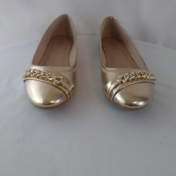 Forever Gold Rhinestone Flats - Picture 1 of 10